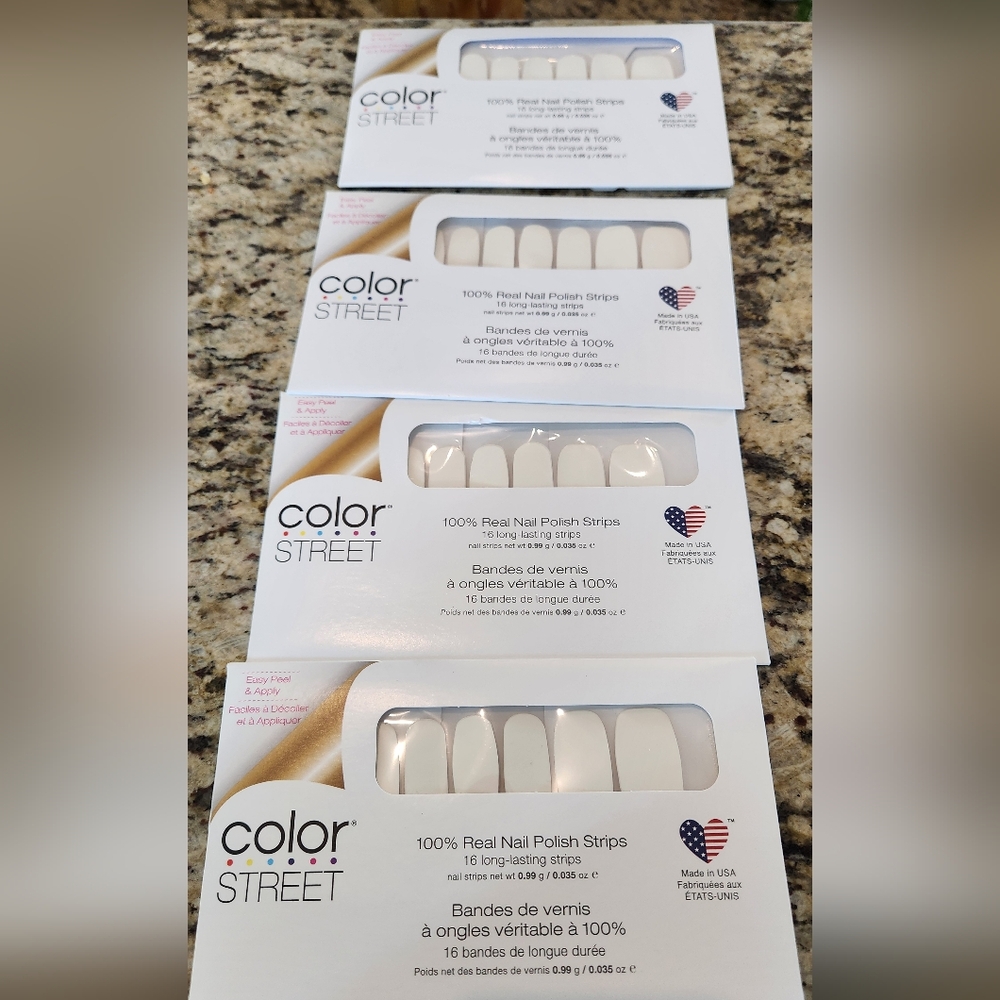 Color Street Solid White Nail Polish Strips Swiss And Tell White Bundle Lot New